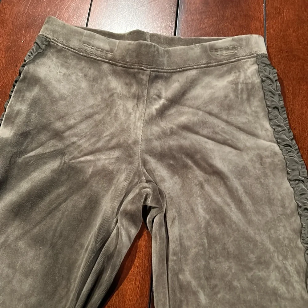 NWT Gymboree Harvest Leaves velour yoga ruffle pant olive green Size 6 2007